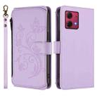 For Motorola Moto G84 5G Butterfly Love Flower Multi-card Zipper Wallet Leather Phone Case(Light Purple) - 2