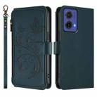 For Motorola Moto G85 5G Butterfly Love Flower Multi-card Zipper Wallet Leather Phone Case(Dark Green) - 2