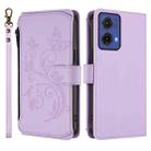For Motorola Moto G85 5G Butterfly Love Flower Multi-card Zipper Wallet Leather Phone Case(Light Purple) - 2