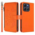 For Motorola Moto G86 5G Butterfly Love Flower Multi-card Zipper Wallet Leather Phone Case(Orange) - 2
