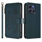 For Motorola Moto G86 5G Butterfly Love Flower Multi-card Zipper Wallet Leather Phone Case(Dark Green) - 2