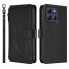 For Motorola Moto G86 5G Butterfly Love Flower Multi-card Zipper Wallet Leather Phone Case(Black) - 2