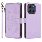 For Motorola Moto G86 Power Butterfly Love Flower Multi-card Zipper Wallet Leather Phone Case(Light Purple) - 2
