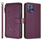 For Motorola Moto S30 Pro Butterfly Love Flower Multi-card Zipper Wallet Leather Phone Case(Dark Purple) - 2