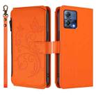 For Motorola Moto S30 Pro Butterfly Love Flower Multi-card Zipper Wallet Leather Phone Case(Orange) - 2
