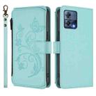 For Motorola Moto S30 Pro Butterfly Love Flower Multi-card Zipper Wallet Leather Phone Case(Mint Green) - 2