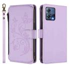 For Motorola Moto S30 Pro Butterfly Love Flower Multi-card Zipper Wallet Leather Phone Case(Light Purple) - 2