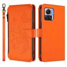 For Motorola Moto X30 Pro 5G Butterfly Love Flower Multi-card Zipper Wallet Leather Phone Case(Orange) - 2
