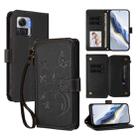 For Motorola Moto X30 Pro 5G Butterfly Love Flower Multi-card Zipper Wallet Leather Phone Case(Black) - 1