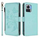 For Motorola Moto X30 Pro 5G Butterfly Love Flower Multi-card Zipper Wallet Leather Phone Case(Mint Green) - 2