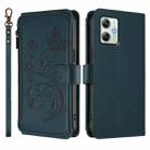 For Motorola Moto G54 5G / G64 India Butterfly Love Flower Multi-card Zipper Wallet Leather Phone Case(Dark Green) - 2