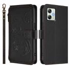 For Motorola Moto G54 5G / G64 India Butterfly Love Flower Multi-card Zipper Wallet Leather Phone Case(Black) - 2