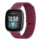 For Fitbit Versa 4 / 3 / Sense 2 / Sense xDfind Magnetic Silicone Watch Band(Wine Red) - 1
