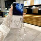 For Xiaomi Mix Flip Pearlescent Shell Texture Heart Pattern Phone Case with Bracelet(White) - 2
