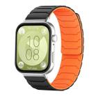 For Huawei Watch Fit4 / Fit4 Pro / Fit3 xDfind Magnetic Silicone Watch Band(Black Orange) - 1