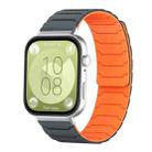 For Huawei Watch Fit4 / Fit4 Pro / Fit3 xDfind Magnetic Silicone Watch Band(Grey Orange) - 1
