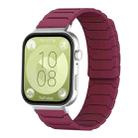 For Huawei Watch Fit4 / Fit4 Pro / Fit3 xDfind Magnetic Silicone Watch Band(Wine Red) - 1
