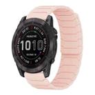 For Garmin Fenix 8/7X/6X/5X 26mm xDfind Magnetic Silicone Watch Band(Pink Sand) - 1