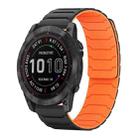 For Garmin Fenix 8/7X/6X/5X 26mm xDfind Magnetic Silicone Watch Band(Black Orange) - 1