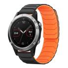 For Garmin Fenix 8/7/6/5 22mm xDfind Magnetic Silicone Watch Band(Black Orange) - 1