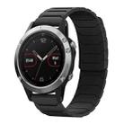 For Garmin Fenix 8/7/6/5 22mm xDfind Magnetic Silicone Watch Band(Black) - 1
