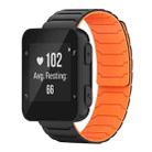 For Garmin Forerunner 35/30/35J 20mm xDfind Magnetic Silicone Watch Band(Black Orange) - 1