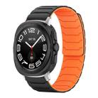 For Samsung Galaxy Watch Ultra / Ultra 2025 xDfind Magnetic Silicone Watch Band(Black Orange) - 1