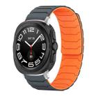 For Samsung Galaxy Watch Ultra / Ultra 2025 xDfind Magnetic Silicone Watch Band(Grey Orange) - 1
