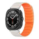 For Samsung Galaxy Watch Ultra / Ultra 2025 xDfind Magnetic Silicone Watch Band(Starlight Orange) - 1