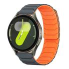 For Samsung Galaxy Watch 7 / 6 / 5 / FE xDfind Magnetic Silicone Watch Band(Grey Orange) - 1