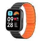 For Redmi Watch 3 Active / Watch 3 Lite xDfind Magnetic Silicone Watch Band(Black Orange) - 1