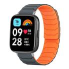 For Redmi Watch 3 Active / Watch 3 Lite xDfind Magnetic Silicone Watch Band(Grey Orange) - 1