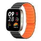 For Redmi Watch 3 xDfind Magnetic Silicone Watch Band(Black Orange) - 1