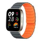 For Redmi Watch 3 xDfind Magnetic Silicone Watch Band(Grey Orange) - 1