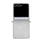 For Samsung Galaxy Flip7 5G Side Buckle Axis Pearlescent Shell Texture Phone Case(Beige) - 1