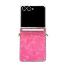 For Samsung Galaxy Flip7 5G Side Buckle Axis Pearlescent Shell Texture Phone Case(Red) - 1