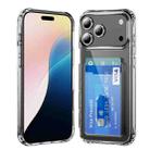 For iPhone 17 Pro Crystal Clear Card Slot PC Hybrid TPU Phone Case(Transparent) - 1