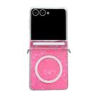For Samsung Galaxy Flip7 5G Side Buckle Axis Pearlescent Shell Texture MagSafe Phone Case(Red) - 1