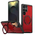 For Samsung Galaxy S25 Ultra 5G Metal 360 Degree Rotation Holder MagSafe Phone Case(Red) - 1