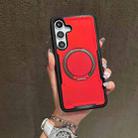 For Samsung Galaxy S25 / S24 5G Metal 360 Degree Rotation Holder MagSafe Phone Case(Red) - 1