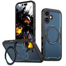 For iPhone 17 Metal 360 Degree Rotation Holder MagSafe Phone Case(Navy Blue) - 1