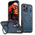 For iPhone 17 Pro Max Metal 360 Degree Rotation Holder MagSafe Phone Case(Navy Blue) - 1