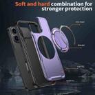 For iPhone 16 Pro Max Metal 360 Degree Rotation Holder MagSafe Phone Case(Purple) - 3