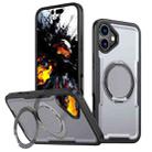 For iPhone 16 Plus Metal 360 Degree Rotation Holder MagSafe Phone Case(Grey) - 1