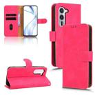 For Fujitsu Arrows Alpha F-51F Skin Feel Magnetic Flip Leather Phone Case(Rose Red) - 1