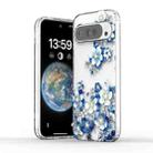 For Google Pixel 9 Pro XL Electroplated Symphony Phone Case(White Blue Flower) - 1