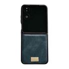 For Xiaomi Mix Flip 2 Crazy Horse Texture PU Phone Case(Blue) - 1