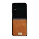 For Xiaomi Mix Flip 2 Crazy Horse Texture PU Phone Case(Orange) - 1