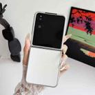 For Xiaomi Mix Flip 2 Silver Frame Morandi Leather Texture Phone Case(White) - 2