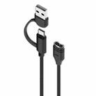 For Garmin 2 in 1 Type-C and USB-A Braid Watch Charging Cable, Length: 1m, Type:Straight Head(Black) - 2